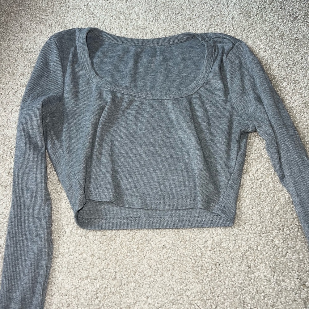 Gray Long Sleeve Women's Top